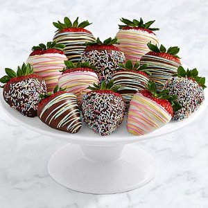 画像1: Full Dozen Hand-Dipped Birthday Strawberries