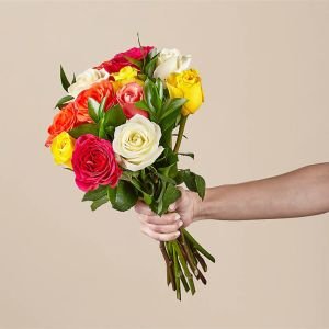 画像2: Mixed Roses(12 Roses With Vase)
