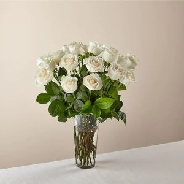 画像1: Long Stem White Rose Bouquet(DELUXE) (1)